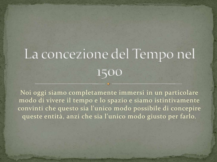 concezione del tempo concezione del tempo